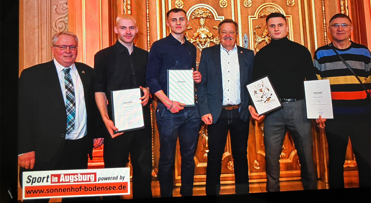 Sportler des Polizei Sportverein Augsburg e.V. bei der Sportgala der Stadt Augsburg im Goldenen Saal