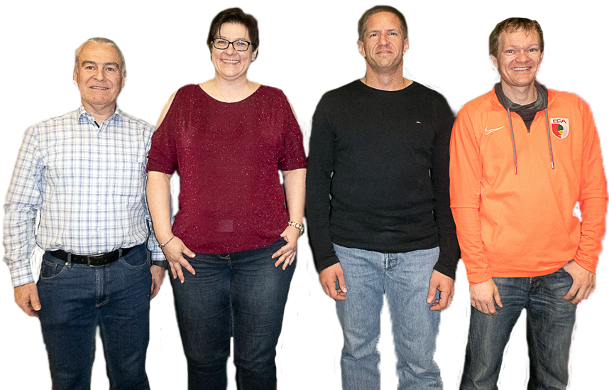 Altes Team, neue Energie: Herbert I. (Kassier), Tanja N. (stellv. Abteilungsleitung), Peter V. (Abteilungsleitung), Andi K. (stellv. Abteilungsleitung)